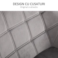 HOMCOM Fotoliu Nordic din Lemn si Catifea Gri(m-5)