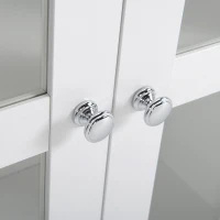 HOMCOM CD Cabinet - Holds up to 100 CDs, 4-Tier CD Storage Unit, Modern Bookcase with Magnetic Doors and Wide Base for Home, White(m-8)