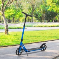 HOMCOM® Kinderroller Scooter Tretroller mit beleuchteten Rädern für 14+ faltbar Blau(m-9)