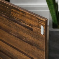 HOMCOM Mesa de Cabeceira com 1 Gaveta 1 Armário Mesa Auxiliar de Estilo Industrial 40x40x60cm Marrom(m-9)