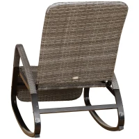 Outsunny® Schaukelstuhl Schwingsessel mit Fußstütze 3-fache Rückenlehne PE Rattan Grau(m-8)