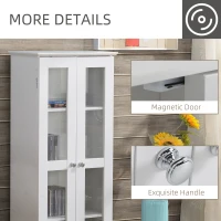 HOMCOM CD Cabinet - Holds up to 100 CDs, 4-Tier CD Storage Unit, Modern Bookcase with Magnetic Doors and Wide Base for Home, White(m-7)