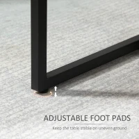 HOMCOM Mesa Auxiliar de 2 Níveis Mesa Auxiliar para Sala de Estar Dormitório Escritório Estilo Moderno 45x35x48cm Madeira e Preto(m-6)