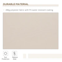 Outsunny 3.5M x 2.5M Garden Patio Manual Awning Canopy Sun Shade Shelter Retractable Gear Lever Winding Handle Cream(m-4)