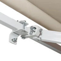 Outsunny 3.5M x 2.5M Garden Patio Manual Awning Canopy Sun Shade Shelter Retractable Gear Lever Winding Handle Cream(m-9)