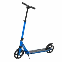 HOMCOM® Kinderroller Scooter Tretroller mit beleuchteten Rädern für 14+ faltbar Blau(m-10)