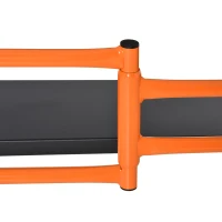 HOMCOM Arbeitsgerüst mobiles Gerüst Treppenleiter Leiter mit Feststellrädern Verstellbare Arbeitsplattform tragbar zusammenklappbare Leiterhocker Stahl Schwarz+Orange 105 x 59 x 117 cm(m-8)
