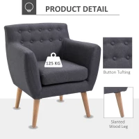 Homcom Fotoliu Nordic – Gri inchis, Design Elegant & Confortabil(m-4)