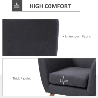 Homcom Fotoliu Nordic – Gri inchis, Design Elegant & Confortabil(m-5)