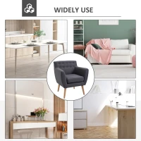 Homcom Fotoliu Nordic – Gri inchis, Design Elegant & Confortabil(m-6)