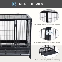 Pawhut Cusca Caini – Interior/Exterior 92×62×75 cm cu Roti(m-7)