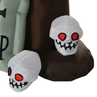 HOMCOM Aufblasbares Spukhaus Figur Luftfigur Halloween Deko mit LED Beleuchtung Polyester Schwarz+Braun 270 x 200 x 260 cm(m-9)