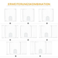 Bramka ochronna PawHut barierka ochronna na schody psy barierka zabezpieczająca dla zwierząt domowych barierka dla psa mocowanie zaciskowe metal ABS kolor biały 75-131 x 76 cm(m-8)