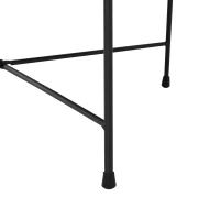 HOMCOM Tavolino da Caffè Rotondo per Soggiorno con Vano Contenitore in Metallo, Legno e Lino, Stile Vintage, Φ60x40cm(m-9)