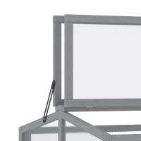 Outsunny Kweekbak Minikas Broeikas met Deksel van Hout en Polycarbonaat Weerbestendig Lichtgrijs 90 x 80 x 58 cm(m-7)