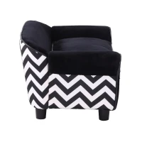 PawHut® Hundesofa Hundebett Hunde Couch Haustier Waschbar Erhöhte Füße Samt Schwarz(m-6)