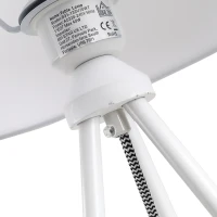 HOMCOM® Tischleuchte Tischlampe E27-Fassung Nachttischlampe 40 W Metall Weiß 30 x 30 x 60 cm(m-8)