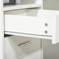 HOMCOM Birou modern pentru birou cu 4 sertare compartiment deschis din lemn alb(m-9)