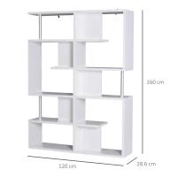 Homcom Mobilier Librarie cu 5 rafturi 12x28,6x160cm(m-3)