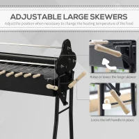 Outsunny Charcoal Barbecue Grill W/ 4 Wheels, size (85x36x90cm)-Black(m-5)