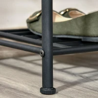 Homcom Cuier Banca pentru Hol cu Rafturi Pantofi in Otel, Negru, 67x30x185cm(m-10)