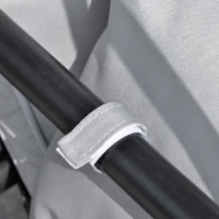 Outsunny huśtawka z dachem, huśtawka ogrodowa, Ławka bujana z funkcją leżenia, 3-osobowa, metal + poliester, biały, 209x114x170 cm(m-9)