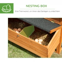 PawHut Zwerghühnerstall Zwerghühnerhaus mit Nistkasten Zwerghühnervoliere mit Asphaltdach Gehege Geflügelstall Wachtelstall winterfest Tannenholz Orange+Schwarz 185,5 x 176 x 99,5 cm(m-6)