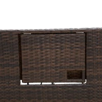 Outsunny Rattan Sun Lounger 2 Seater Day Bed-Brown(m-7)
