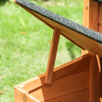 PawHut Zwerghühnerstall Zwerghühnerhaus mit Nistkasten Zwerghühnervoliere mit Asphaltdach Gehege Geflügelstall Wachtelstall winterfest Tannenholz Orange+Schwarz 185,5 x 176 x 99,5 cm(m-9)