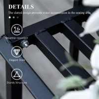 Outsunny Steel Frame Outdoor Garden Arch w/ 2-Seater Bench Black(m-6)