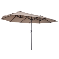 Outsunny parasol podwójny parasol ogrodowy parasol targowy z korbką ręczną 460 x 270 cm