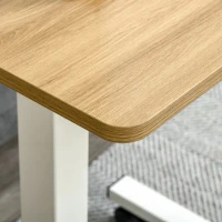 HOMCOM Sta-Bureau Verstelbaar met 4 Wielen C-Vorm 65 cm x 48 cm x 70-110 cm Naturel + Wit(m-8)