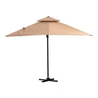 Parasol 3 x 3 m tuinparasol aluminium terrasparasol 360 graden kaki zwenkbaar(m-11)