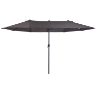 Outsunny parasol podwójny parasol ogrodowy parasol targowy z korbką ręczną 460 x 270 cm
