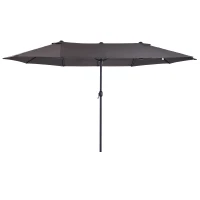 Outsunny parasol podwójny parasol ogrodowy parasol targowy z korbką ręczną 460 x 270 cm(m-1)