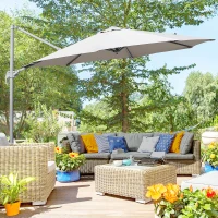 Parasol ogrodowy okrągły parasol na wysięgniku Roma regulowany z ręczną korbką ∅3m(m-10)