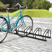 HOMCOM Fietsenstandaard voor 6 Fietsen, Weerbestendig, Wand- of Vloermontage, Staal, 179 x 33 x 27 cm(m-2)