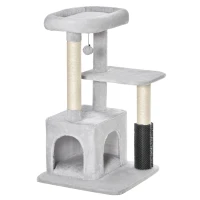 PawHut drapak do ostrzenia pazurów drapak dla kota z kącikiem do masażu jaskinia dla kota słupek owinięty sizalowym sznurkiem(m-9)