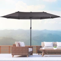 Outsunny parasol podwójny parasol ogrodowy parasol targowy z korbką ręczną 460 x 270 cm(m-10)