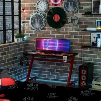 HOMCOM® Gaming Tisch Schreibtisch Z-förmige Computertisch PC tisch mit Getränkehalterung(m-2)