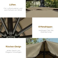 Outsunny Überhängender Gartenschirm, Kaffee, Φ2.65 x 2,45 m(m-6)
