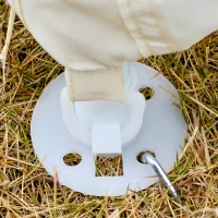 Outsunny Tuinpaviljoen paviljoen partytent tuintent met muggengaas beige 3 x 3 m(m-9)