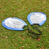 HOMCOM® Pop Up Tor Fußballtor Tragbares Fußballnetz Minitor mit Tragetasche faltbar Blau(m-10)