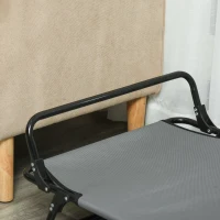 Legowisko dla psa PawHut 2 w 1 zewnętrzna sofa dla zwierząt domowych ze stalową ramą podwyższona sofa dla psa miejsce do spania dla kotów psów przewiewne zdejmowana tkanina oxford kolor szary 80 x 59 x 36 cm(m-8)