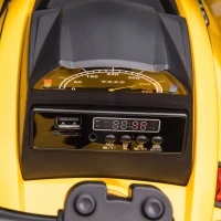 HOMCOM Quadriciclo Elétrico 12V para Crianças de 3-5 Anos com Farol Música Pneus de Suspensão Botões Avance e Retrocesso Veículo Elétrico a Bateria 100x65x73cm Amarelo(m-10)