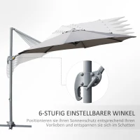 Parasol ogrodowy okrągły parasol na wysięgniku Roma regulowany z ręczną korbką ∅3m(m-5)