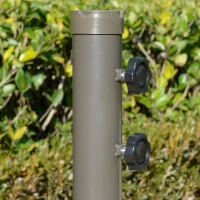 Outsunny Parasol 2,7 m Vrijdragende Parasol met Kruisvoet Staal Buiten Lichtgrijs(m-8)