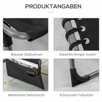 Outsunny opvouwbaar ligbed tuin ligbed met kussen tuin 5-traps verstelbare rugleuning staal Oxford stof zwart 188 x 57 x 30 cm(m-6)