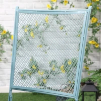 Outsunny tuinzitgroep 3-delige bistroset set 1 tafel + 2 klapstoelen voor terrasbalkon metaal blauw(m-7)