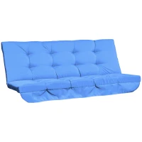 Outsunny kussenset voor veranda schommel 170 cm, stoelkussen, schommelkussen, zijkussen, blauw(m-1)